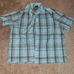 George Mens Size 3XL Blue Plaid Casual Shirt
